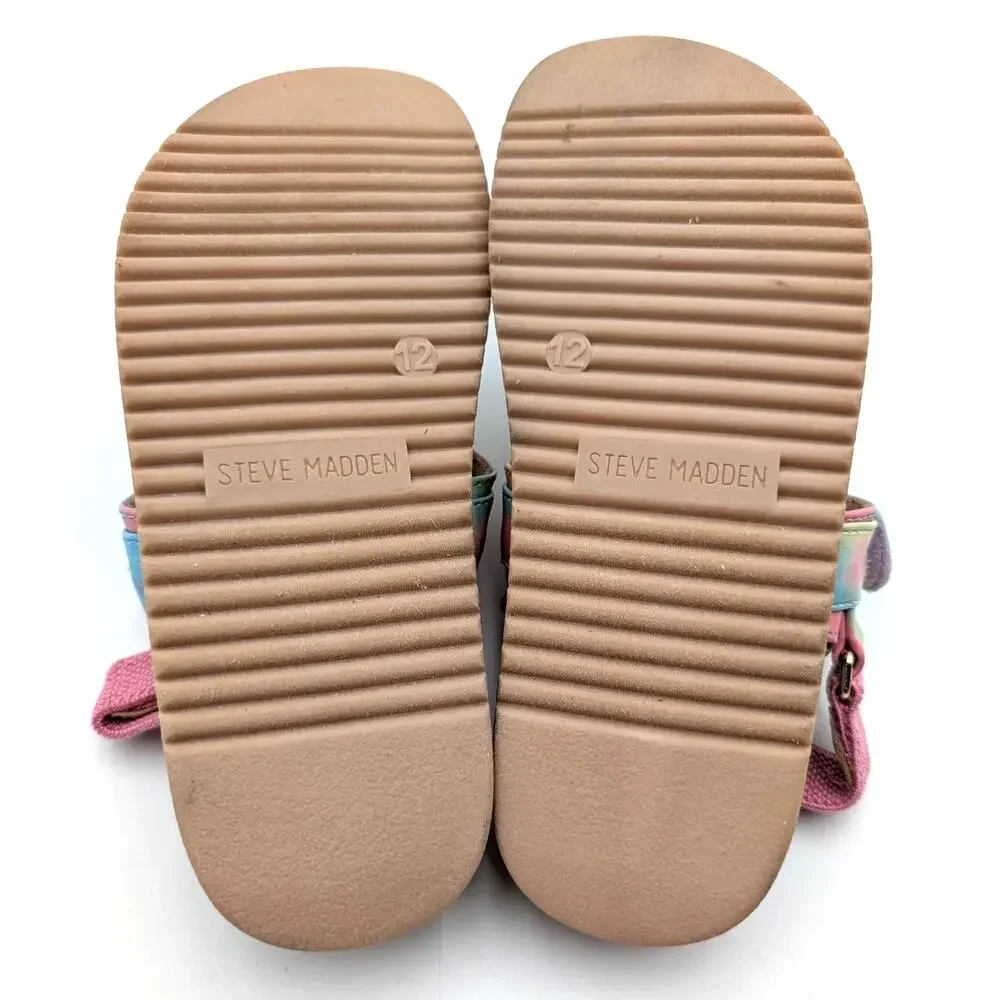 Steve Madden Breen Platform Sandals Open Toe Kids Pastel Tie Dye Size US12M